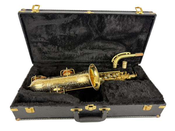 King Fully Engraved Gold Plated Pearl Inlay Alto Saxophone MUST SEE!