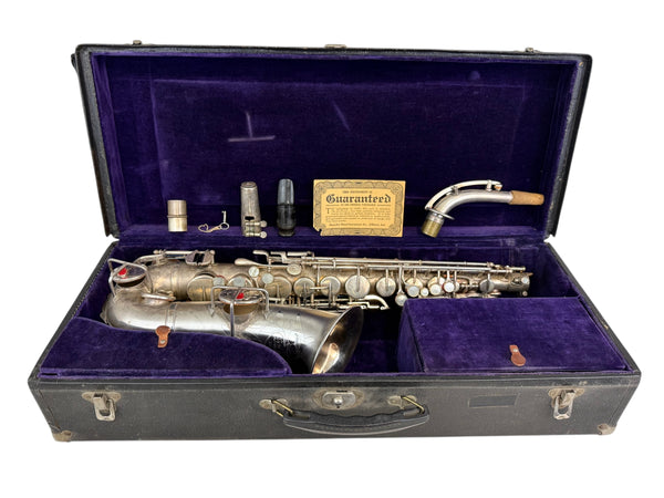 Buescher 219xxx Series III True Tone Silver Alto Saxophone w/ WARRANTY CARD